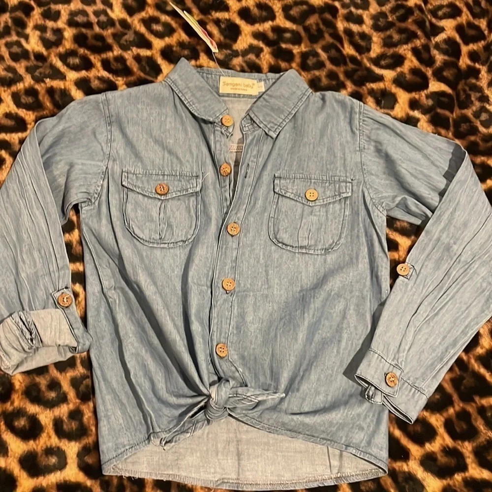 Denim Button Down Girls shirt